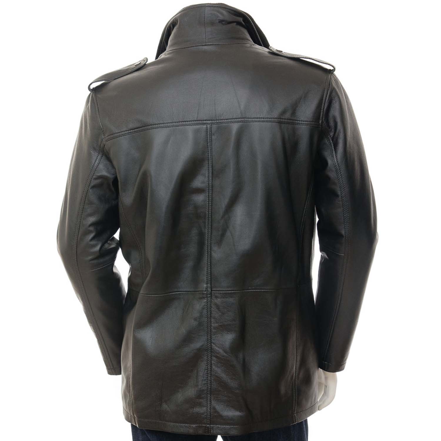 Men's Leather Blazer in Black - Blazon Leather