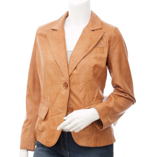 Women Leather Blazer