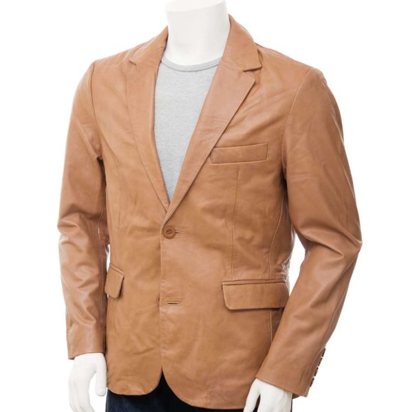 Men Leather Blazer