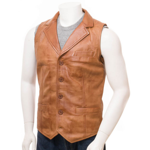 Men Leather Waist Coat