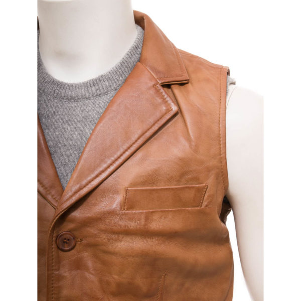 Men Leather Waist Coat