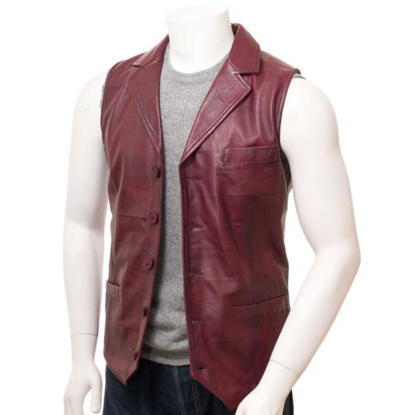 Men Leather Waist Coat