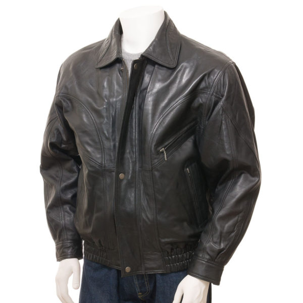 Men's Leather Bomber Jacket