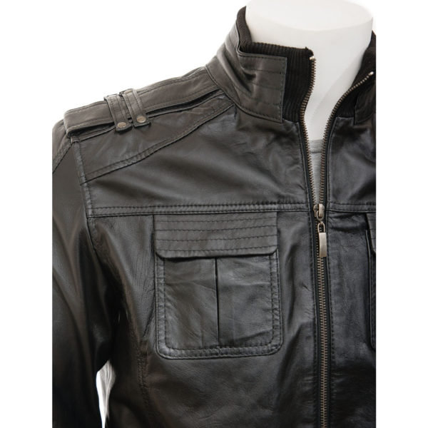 Men's Leather Bomber Jacket