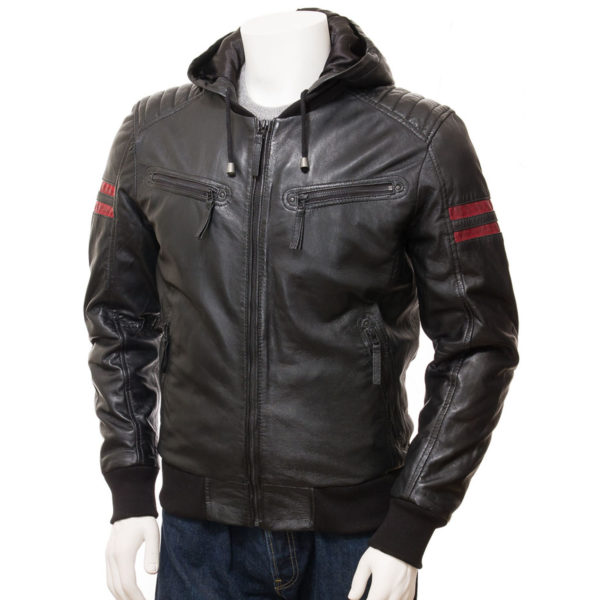 Men's Leather Bomber Jacket