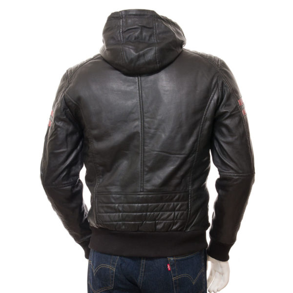 Men's Leather Bomber Jacket