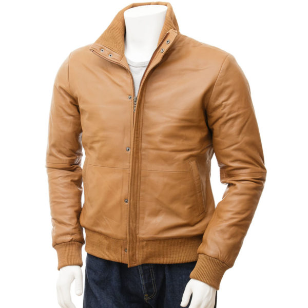 Men's Leather Bomber Jacket