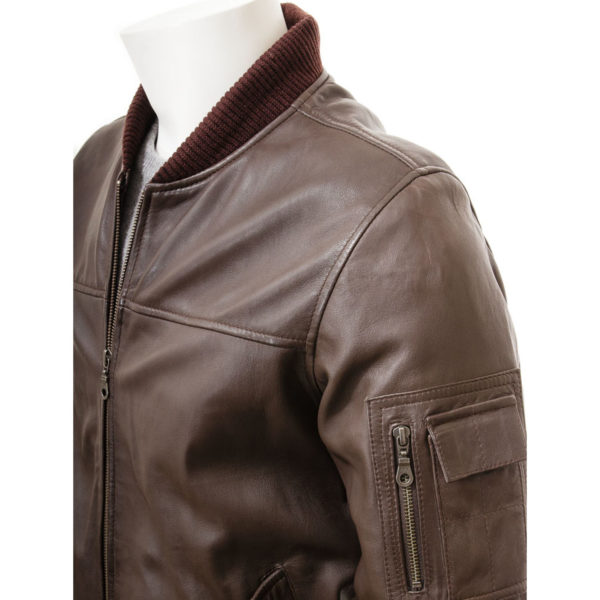 Men's Leather Bomber Jacket