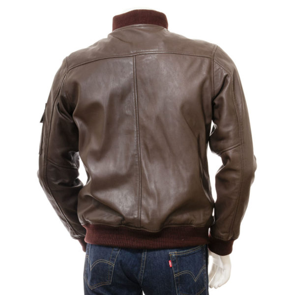 Men's Leather Bomber Jacket