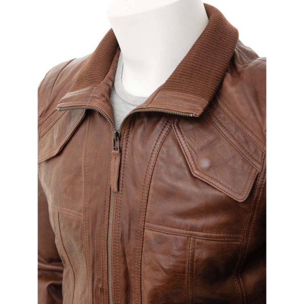 Men's Leather Bomber Jacket