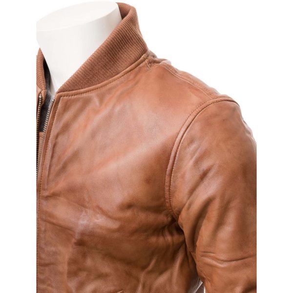 Men's Leather Bomber Jacket