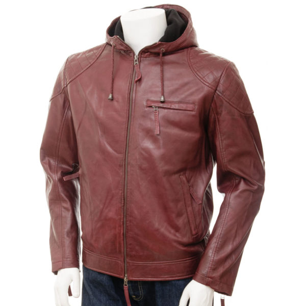 Men's Leather Bomber Jacket