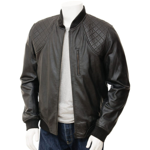 Men's Leather Bomber Jacket