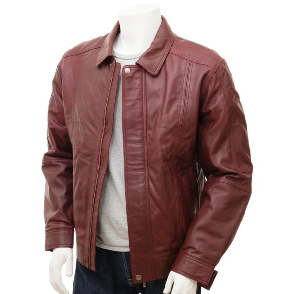 Men's Leather Bomber Jacket