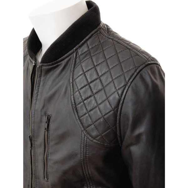 Men's Leather Bomber Jacket