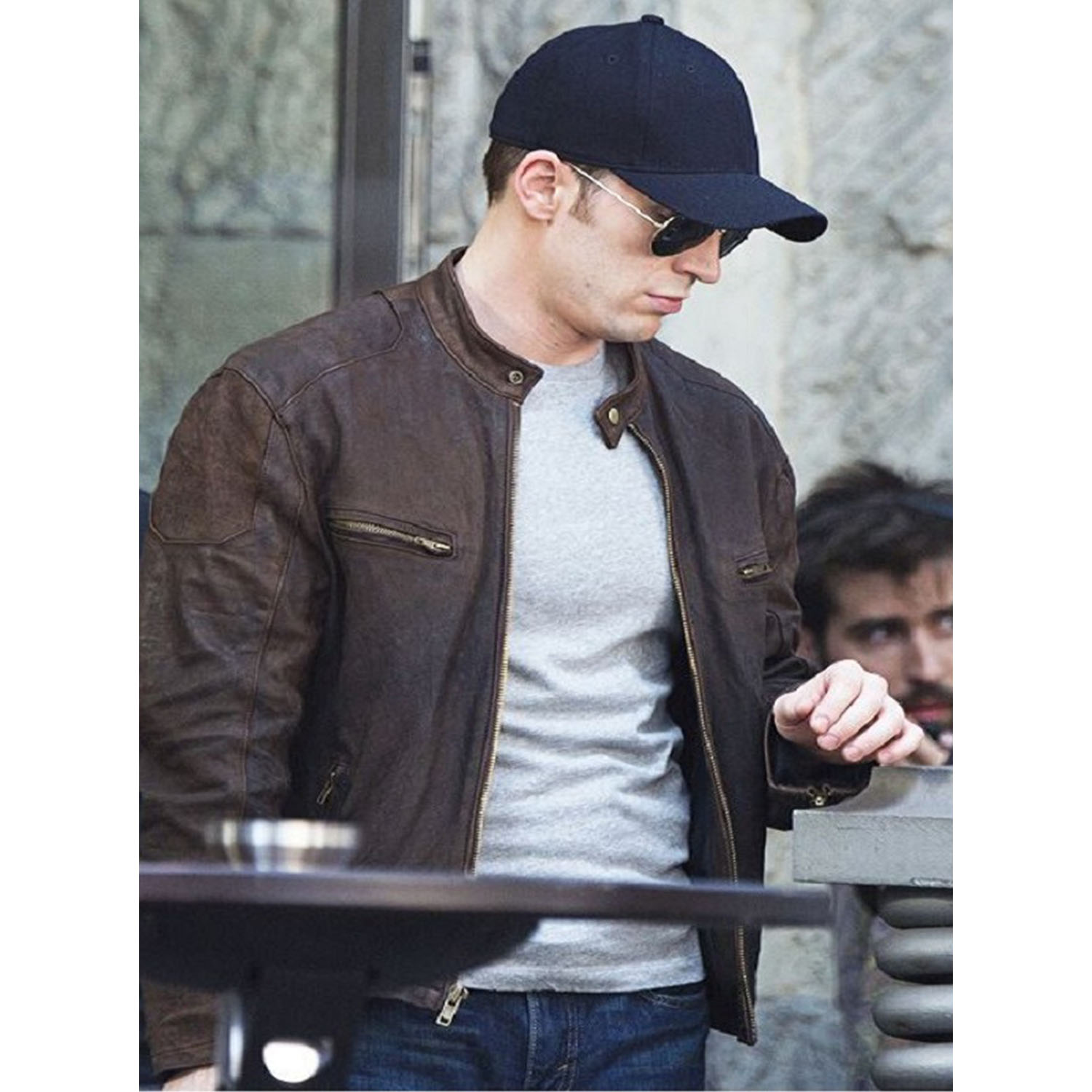 Chris Evans Captain America Civil War Brown Jacket - Blazon Leather