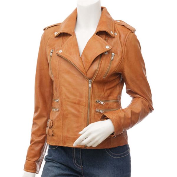 Women Leather Biker Jacket