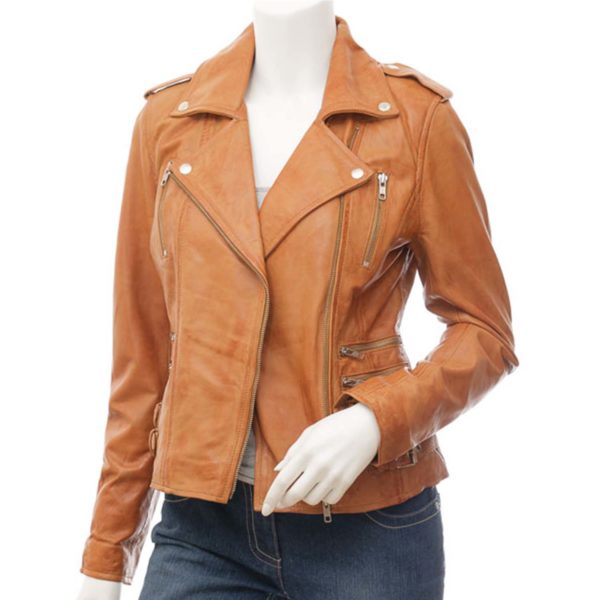 Women Leather Biker Jacket