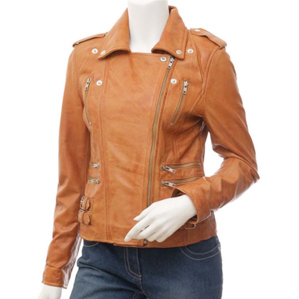 Women Leather Biker Jacket