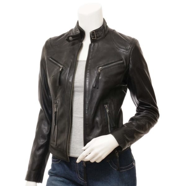 Women Leather Biker Jacket