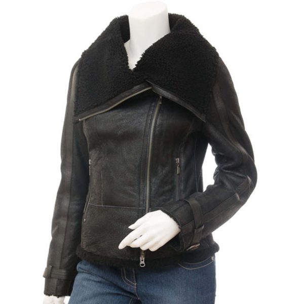 women's Leather Bomber Jacket