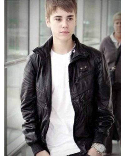 Justin Bieber at Heatrow Airport UK Black Jacket