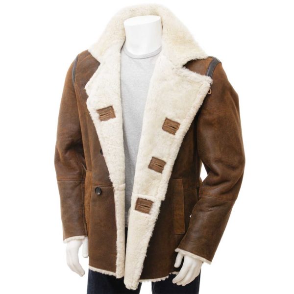 Mens Leather Sheepskin Shearling