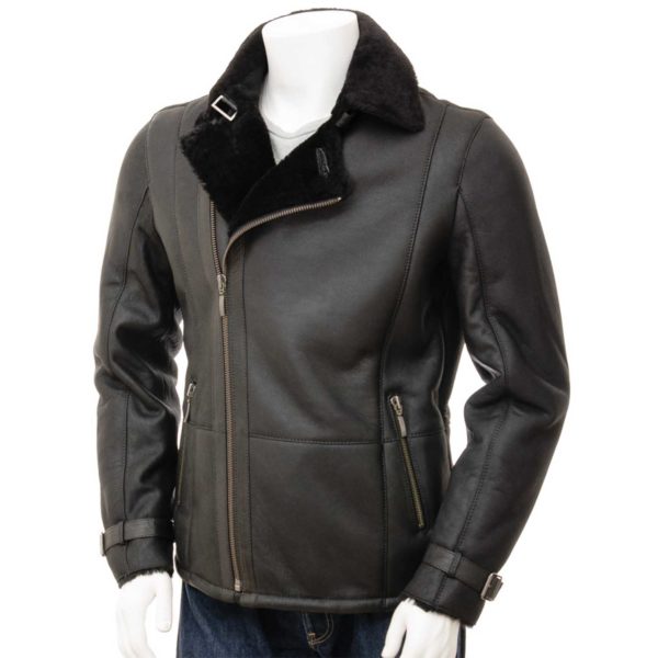 Mens Leather Sheepskin Shearling