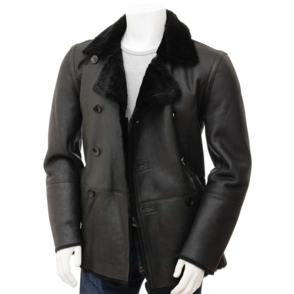 Mens Leather Sheepskin Shearling