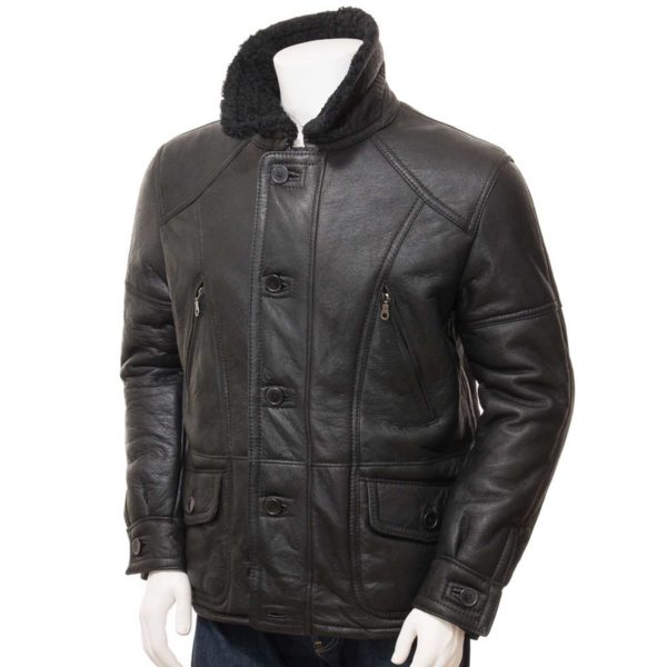 Mens Leather Sheepskin Shearling