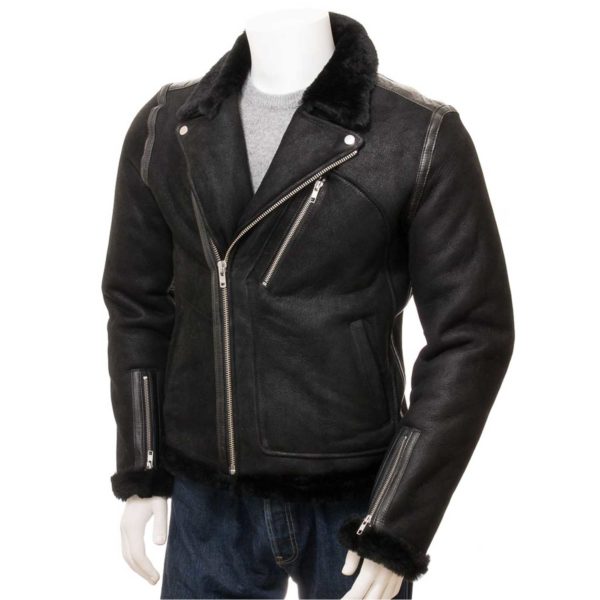 Mens Leather Sheepskin Shearling