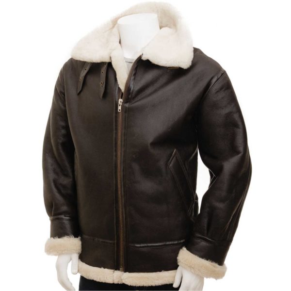 Mens Leather Sheepskin Shearling