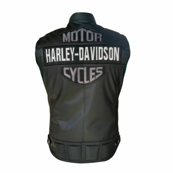 Men's Real Leather Harley Davidson Vest Cafe Racer Upper