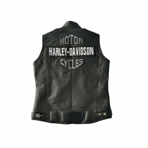 Men's Real Leather Harley Davidson Vest Cafe Racer Upper