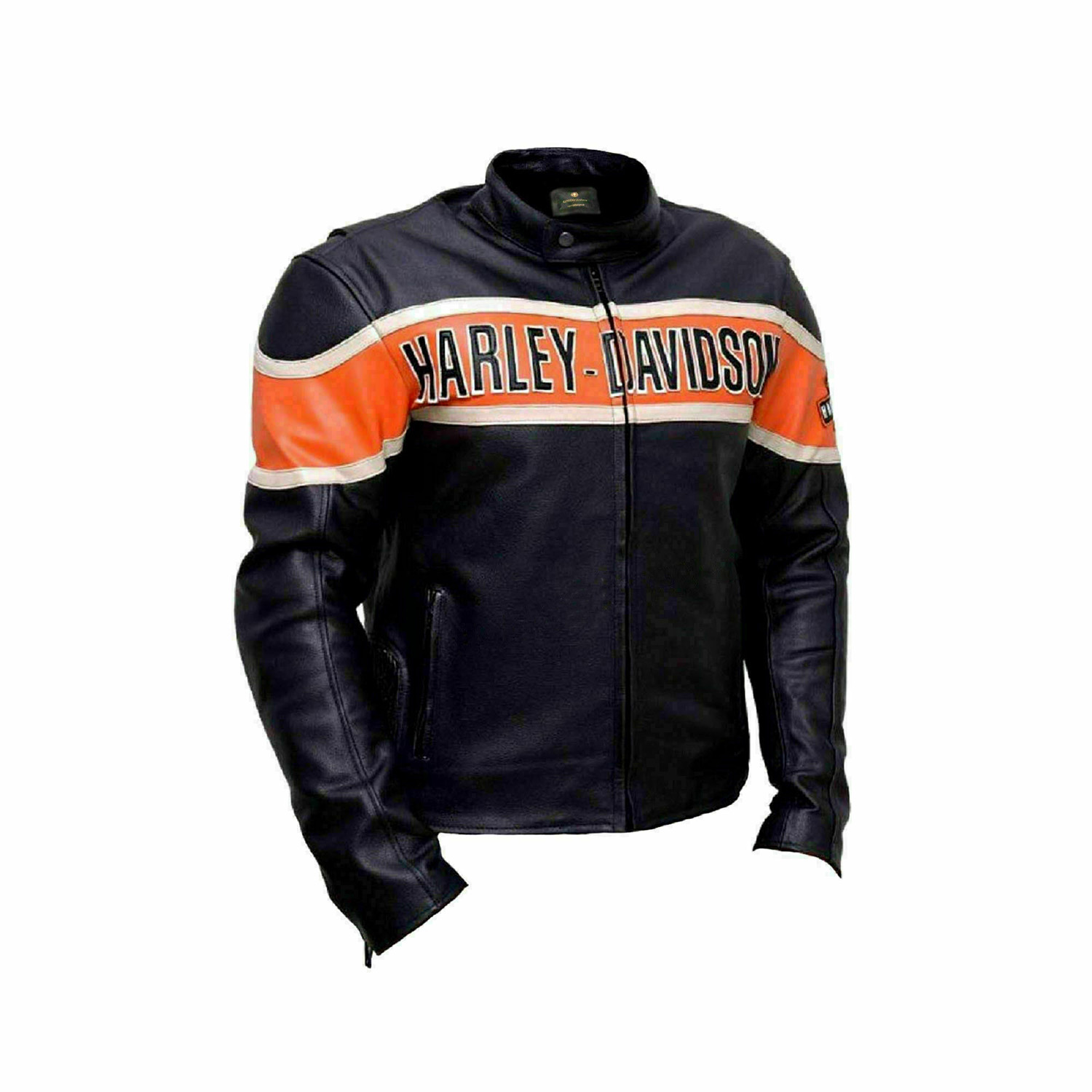 Men's Victoria Lane Harley Davidson Biker Leather Jacket - Blazon Leather