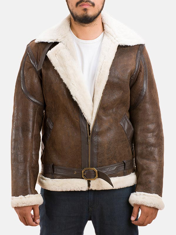 Men's Forest Double Face Shearling Leather Jacket - Blazon Leather