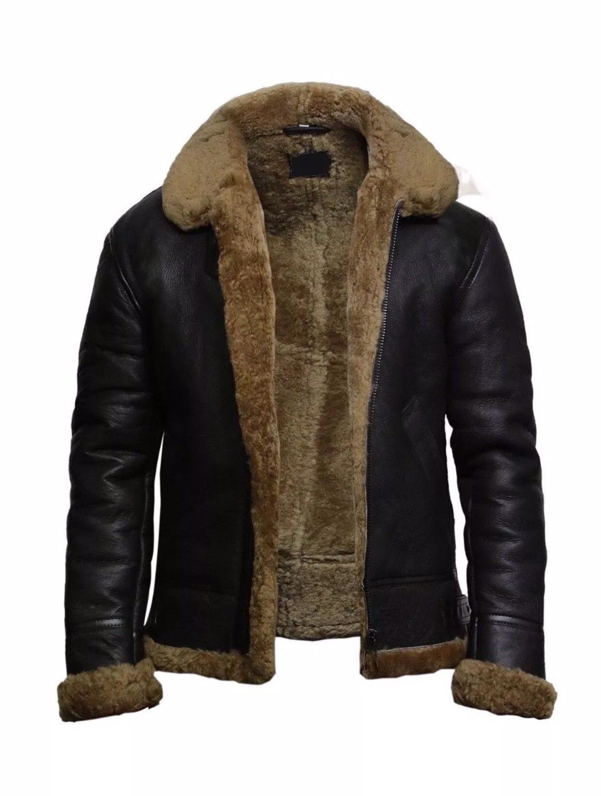 Men's Black Aviator Shearling Leather Jacket - Blazon Leather